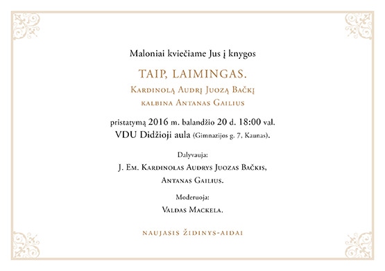 Kvietimas i knygos pristatyma Kaune